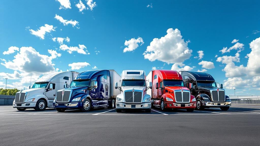 Bur Transportation fleet of American semi trucks